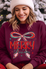 UL180P-E3197 Merry Christmas Bow Graphic Plus Sweatshirt $25
