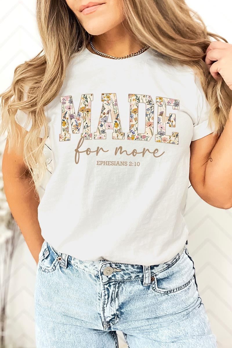 US3001P-E3068 Made for More Faith Graphic Plus Tee $16