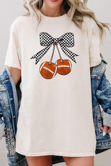 5000-E3055 Football Cherries Graphic Heavy Cotton Tee $9