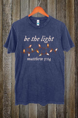 LS002-E3214 Be the Light Christian Graphic Vintage Tee $15.5