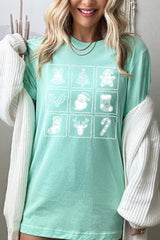 US3001-E3215 Christmas Icons Graphic Tee $12.5
