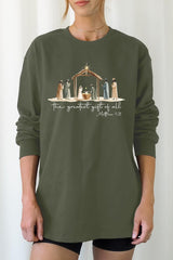 UL240P-E3183 Nativity Gift Graphic Plus Long Sleeve Tee $17