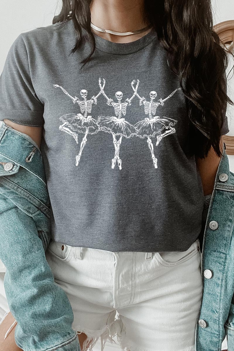 US3001-E3156 Halloween Ballerina Graphic Tee $12.5