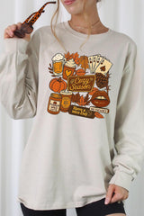 UL240P-E3119 Retro Fall Collage Graphic Plus Long Sleeve Tee $17
