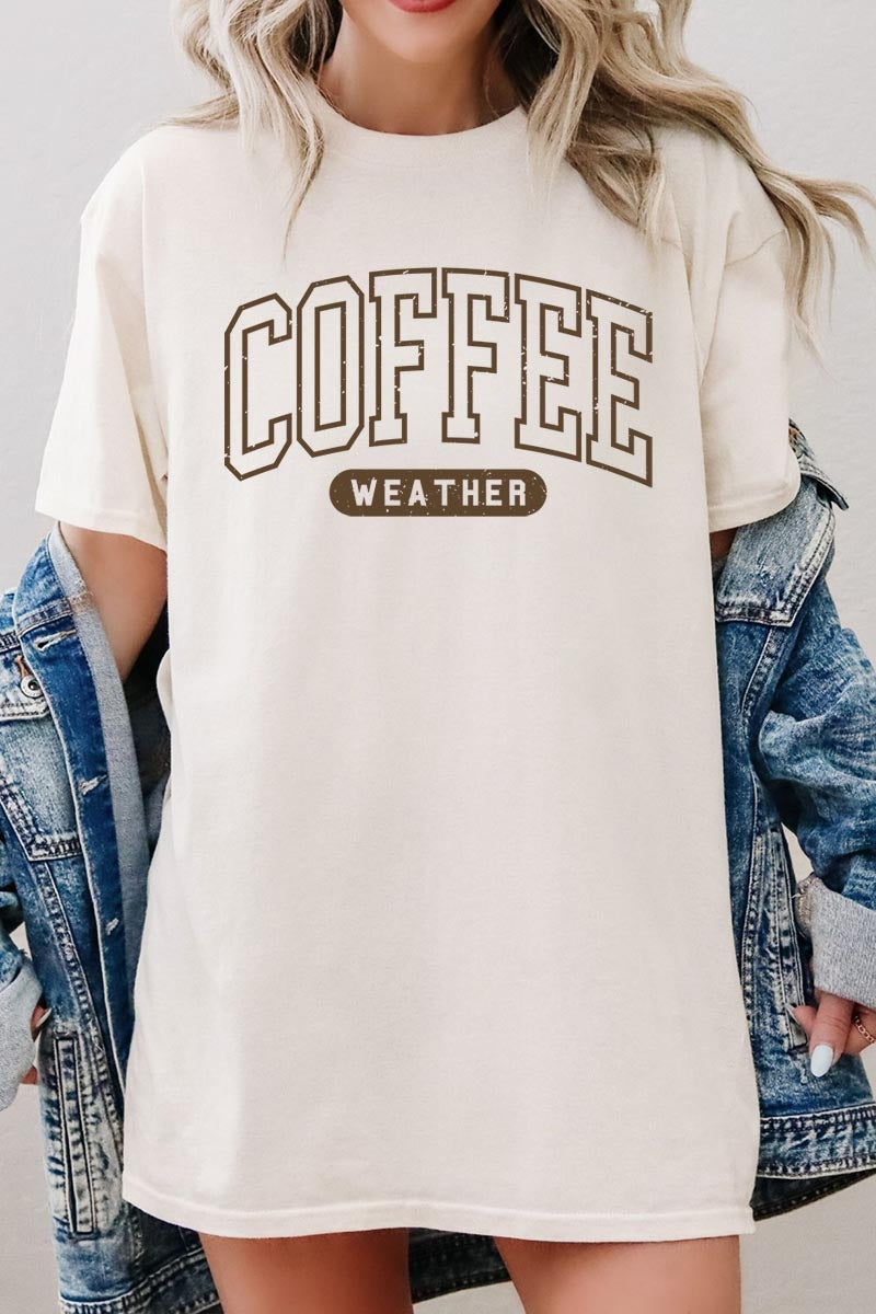 5000-E3207 Coffee Weather Graphic Heavy Cotton Tee $9