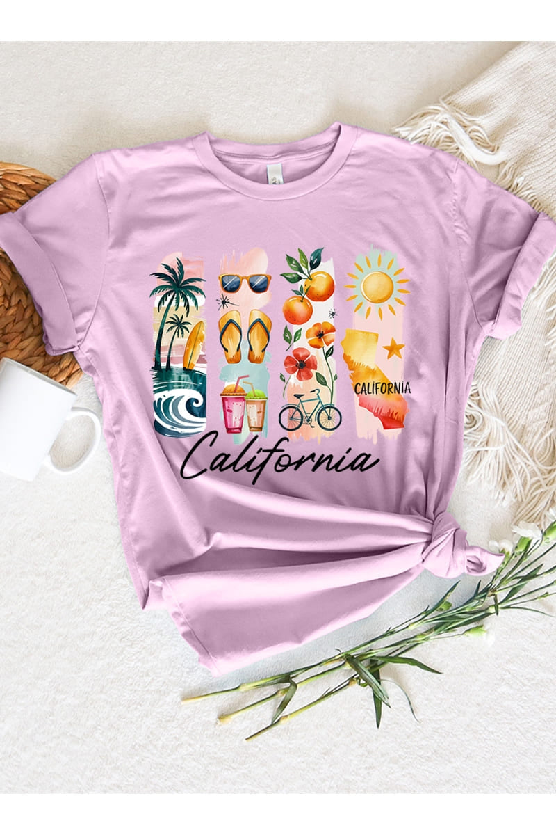 US3001-E3061CA California State Brushstroke Graphic Tee $12.5