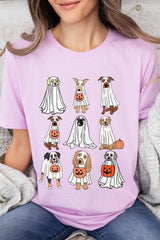 US3001-E3106 Halloween Ghost Dog Graphic Tee $12.5