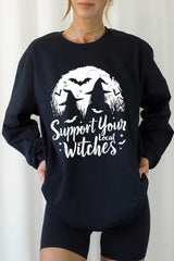 UL240-E3161 Local Witches Halloween Graphic Long Sleeve Tee $13.75