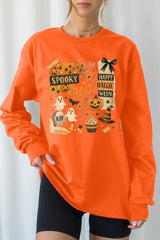 UL240P-E3084 Halloween collage Graphic Plus Long Sleeve Tee $17