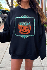 UL180P-E3140 Halloween turquoise pumpkin Plus Sweatshirt $25