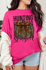 5000-E3190 Hunting Pumpkin Bow Graphic Heavy Cotton Tee $9