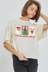 CTS-E3201 Most Wonderful Time Graphic Relaxed Crop Top $11