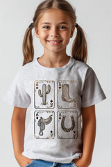 US3001Y-E3094Z Western Cowgirl Card Kids Graphic Tee $11