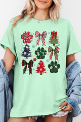5000P-E3195 Christmas Bow Paw Graphic Plus Heavy Cotton Tee $12.75