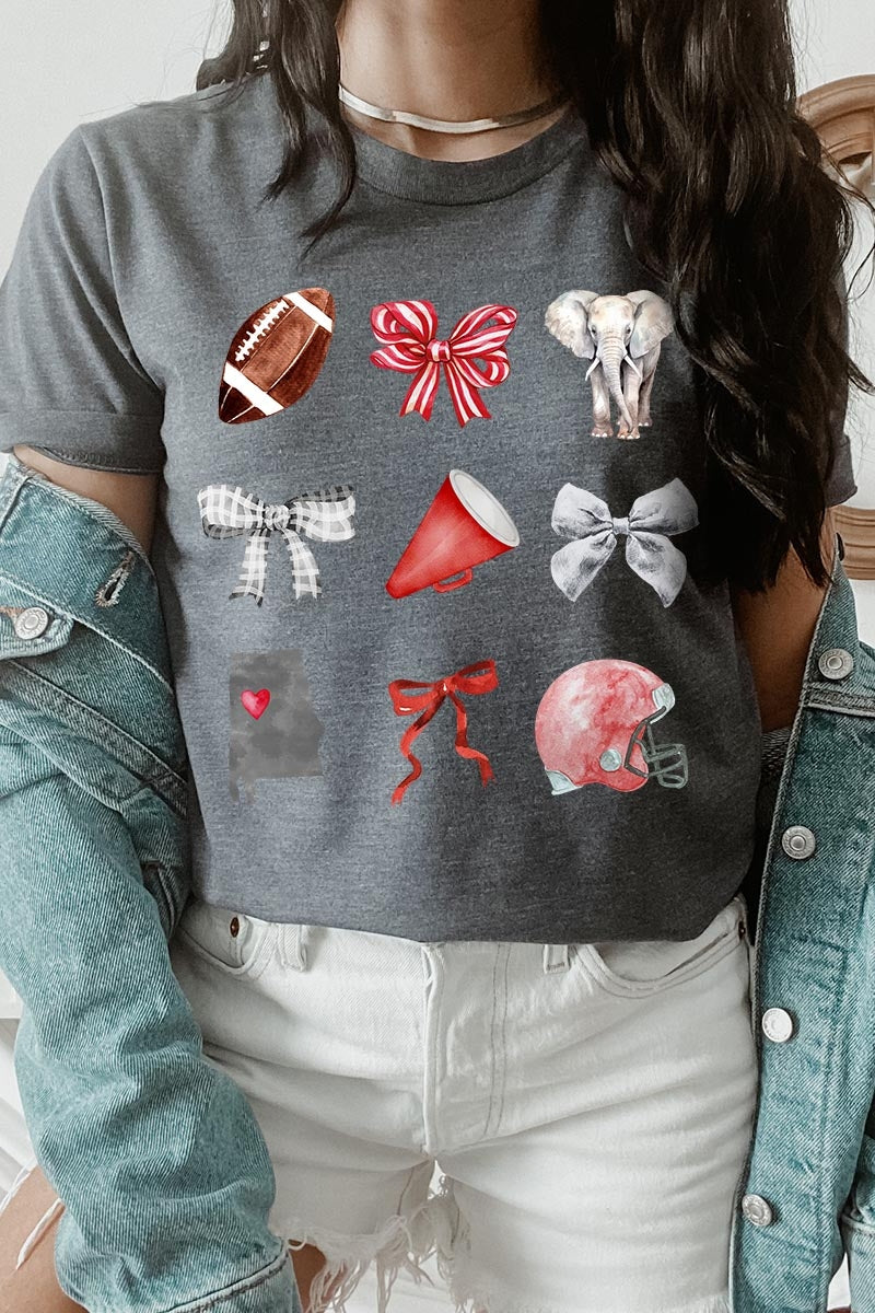 US3001-E3076 Alabama Football Graphic Tee $12.5