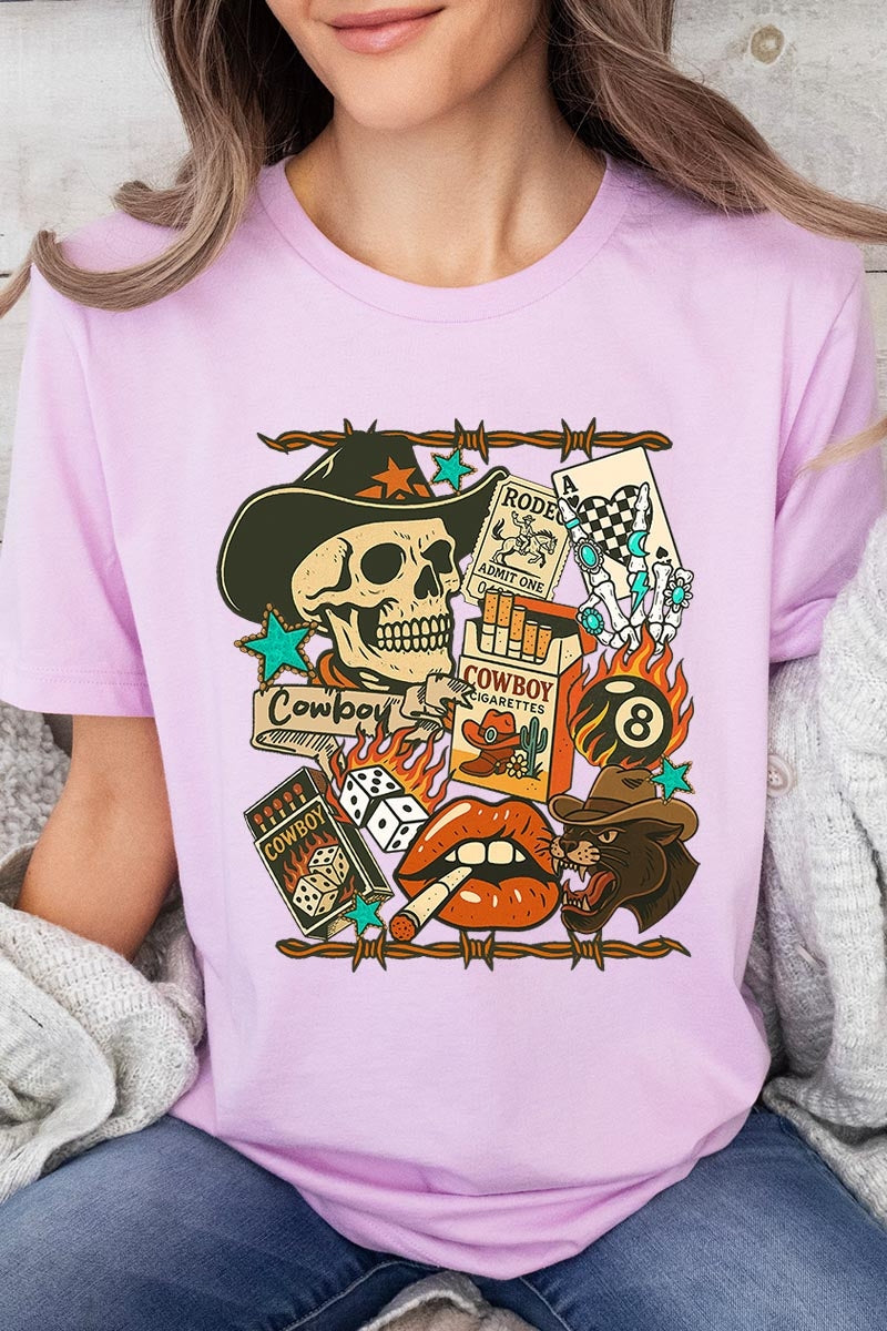 US3001P-E3096 Vintage Western Collage Graphic Plus Tee $16
