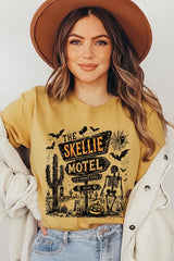 US3001-E3108 Skellie Motel Halloween Graphic Tee $12.5