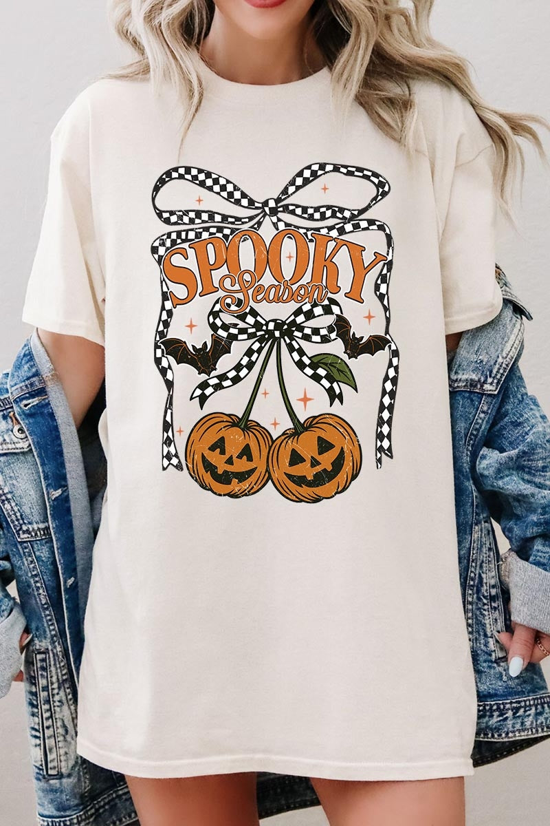 5000-E3085 Pumpkin Cherries Graphic Heavy Cotton Tee $9