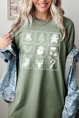 5000P-E3215 Christmas Icons Graphic Plus Heavy Cotton Tee $12.75
