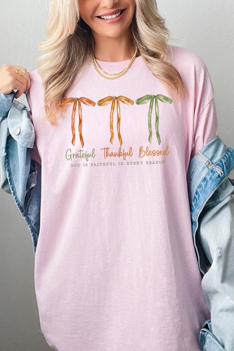 5000P-E3111 Grateful Thankful Blessed Plus Heavy Cotton Tee $12.75