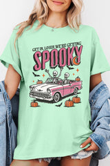 5000P-E3142 Spooky Skeleton Graphic Plus Heavy Cotton Tee $12.75