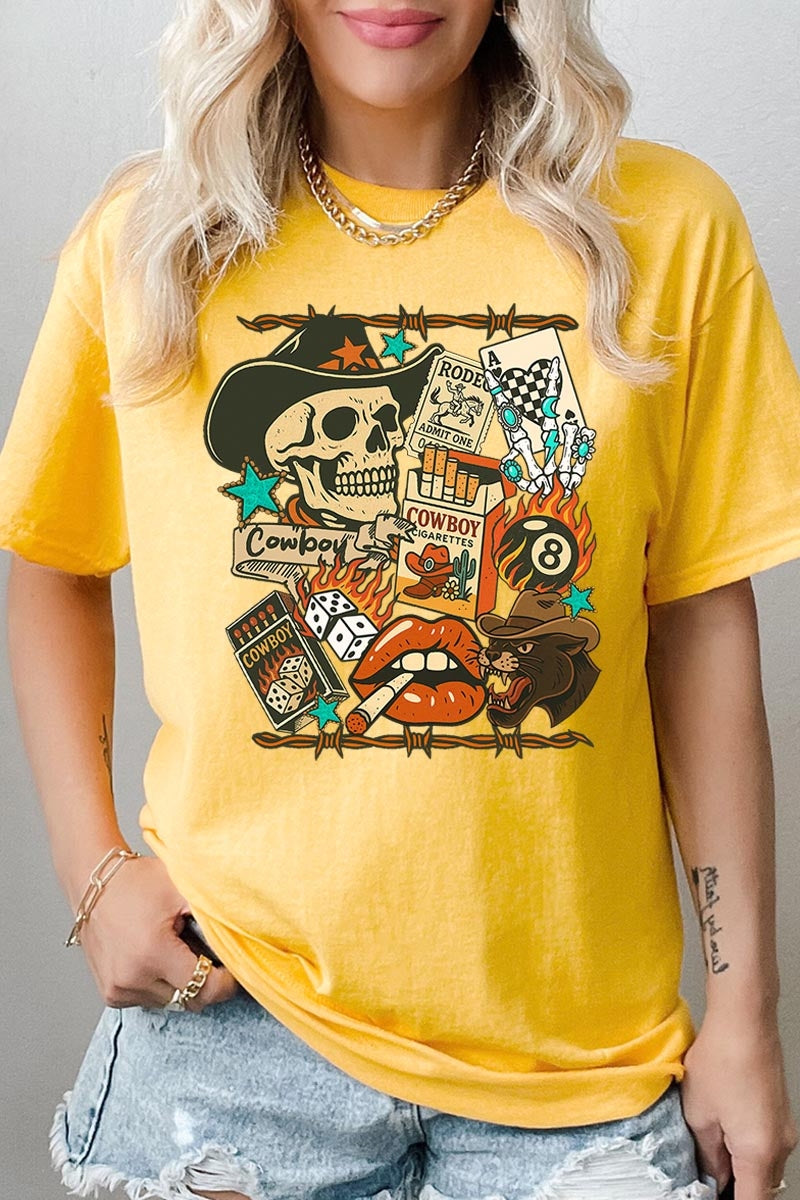 5000P-E3096 Vintage Western Collage Plus Heavy Cotton Tee $12.75