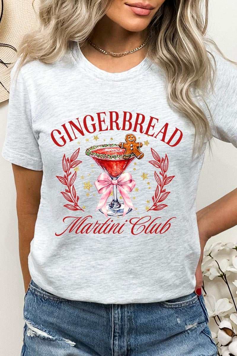 US3001P-E3216 Gingerbread Martini Club Graphic Plus Tee $16