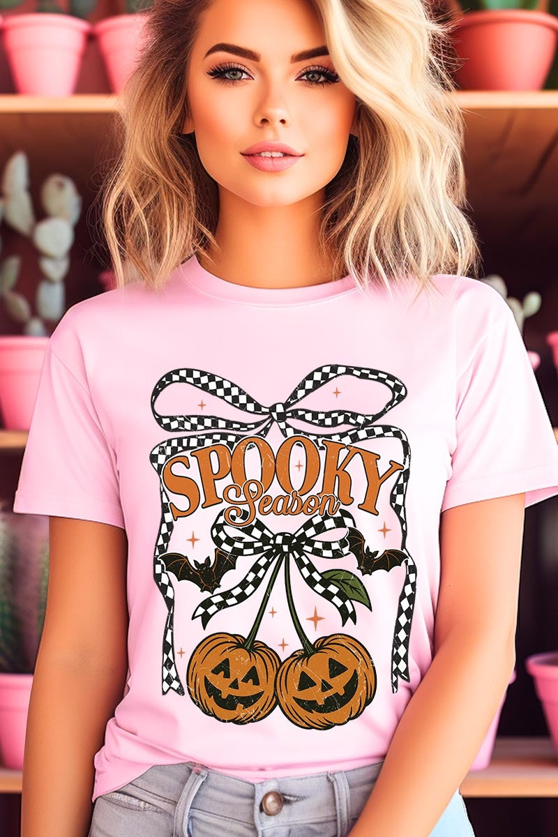US3001P-E3085 Pumpkin Cherries Graphic Plus Tee $16