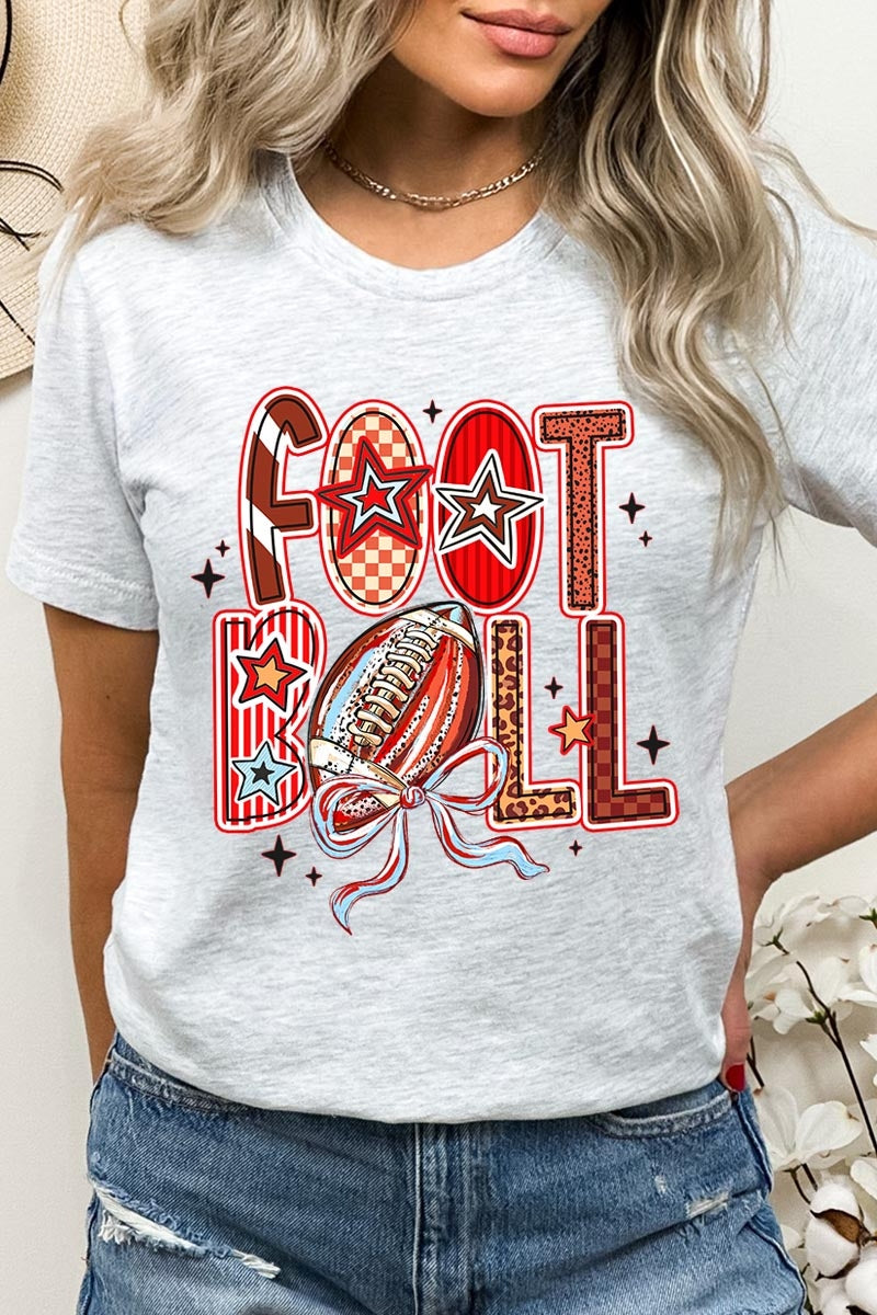 US3001-E3053 Brushstroke Football Graphic Tee $12.5