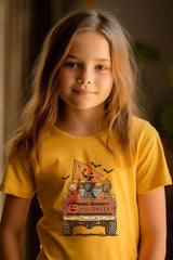 US3001Y-E3150Z Halloween Truck Dogs Kids Graphic Tee $11