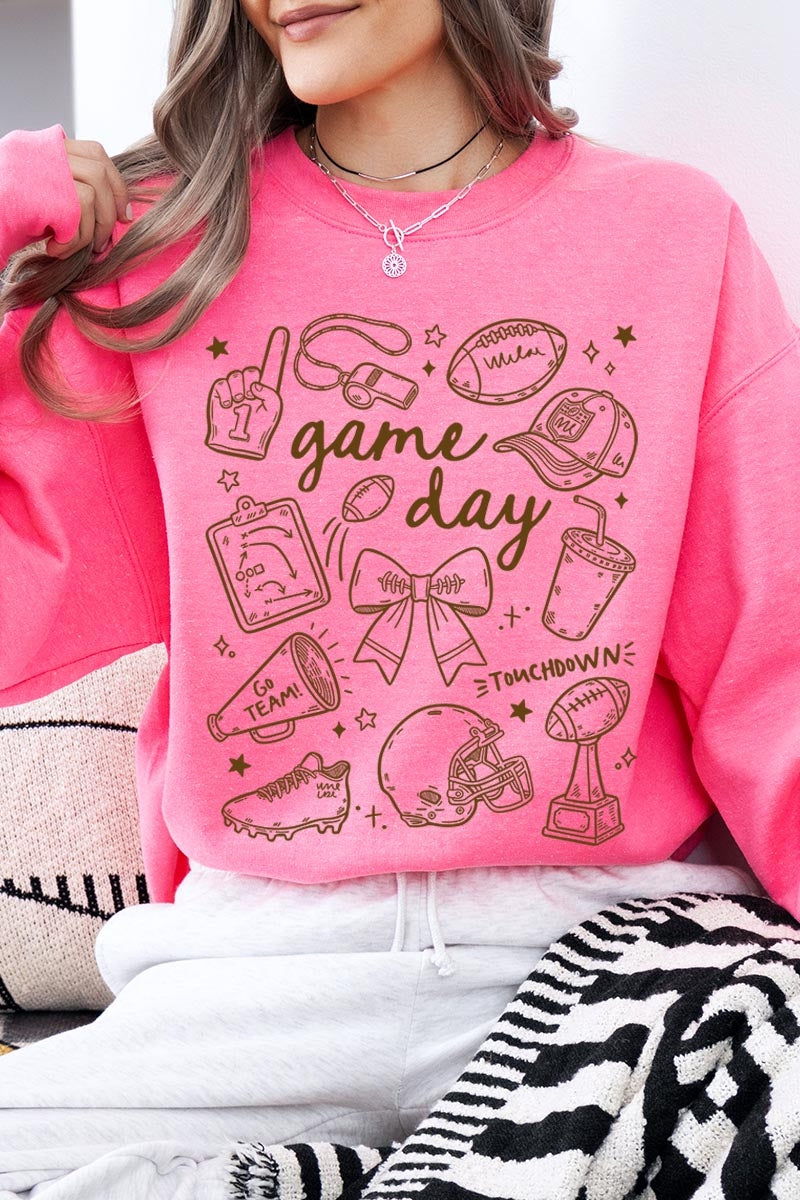 UL180-E3081 Football Doodles Graphic Sweatshirt $20