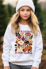 UL180B-E3171Z Faithful In Every Season Kids Graphic Sweatshirt $20