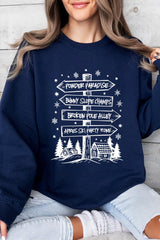 UL180P-E3189 Ski Lodge Signs Graphic Plus Sweatshirt $25