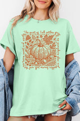 5000P-E3112 Pumpkin Botanical Graphic Plus Heavy Cotton Tee $12.75