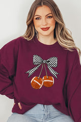 UL180P-E3055 Football Cherries Graphic Plus Sweatshirt $25