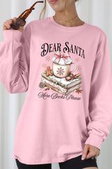 UL240P-E3205 Dear Santa Books Graphic Plus Long Sleeve Tee $17