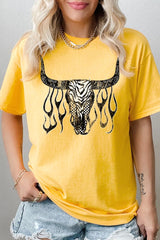 5000P-E3176 Western Bullskull Graphic Plus Heavy Cotton Tee $12.75