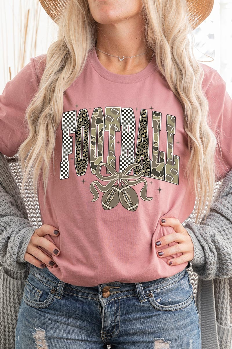 US3001P-E3132 Camo Football Graphic Plus Tee $16