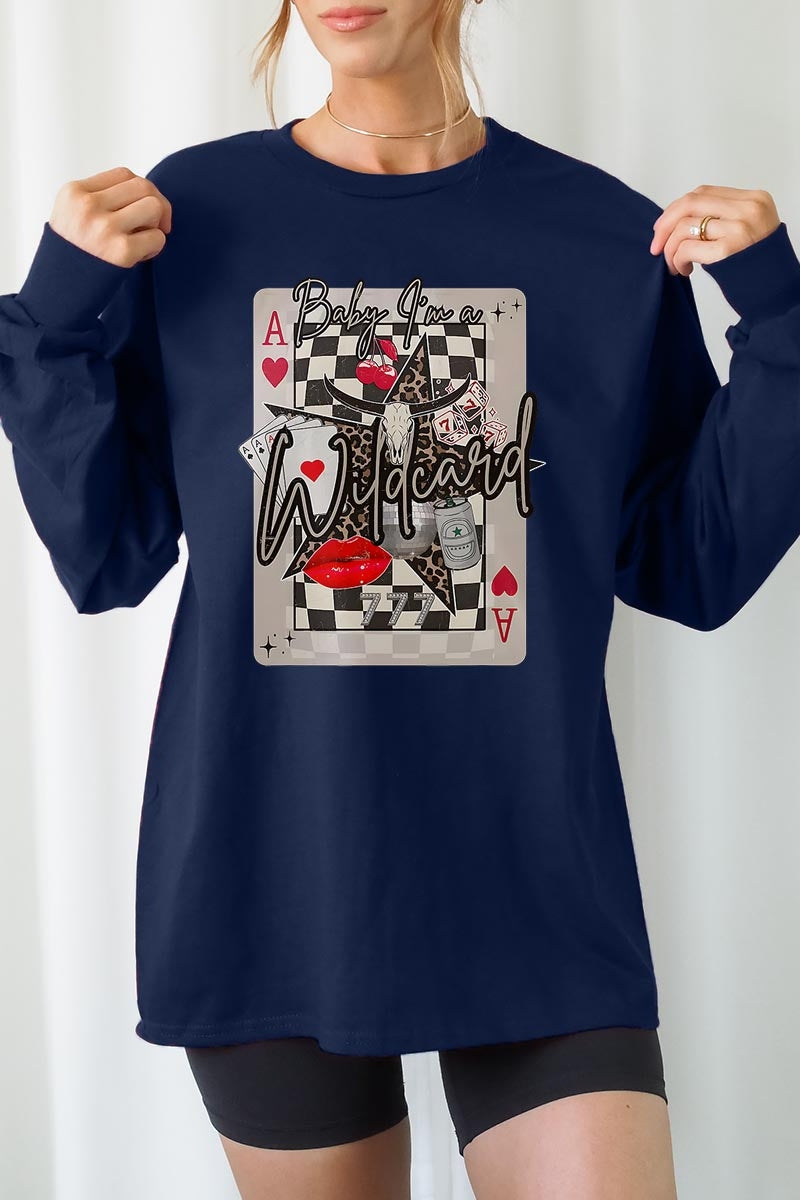 UL240-E3099 Retro Wildcard Graphic Long Sleeve Tee $13.75