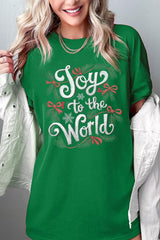 5000-E3221 Joy to the World Christmas Graphic Heavy Cotton Tee $9