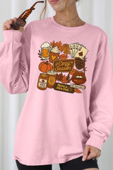 UL240-E3119 Retro Fall Collage Graphic Long Sleeve Tee $13.75
