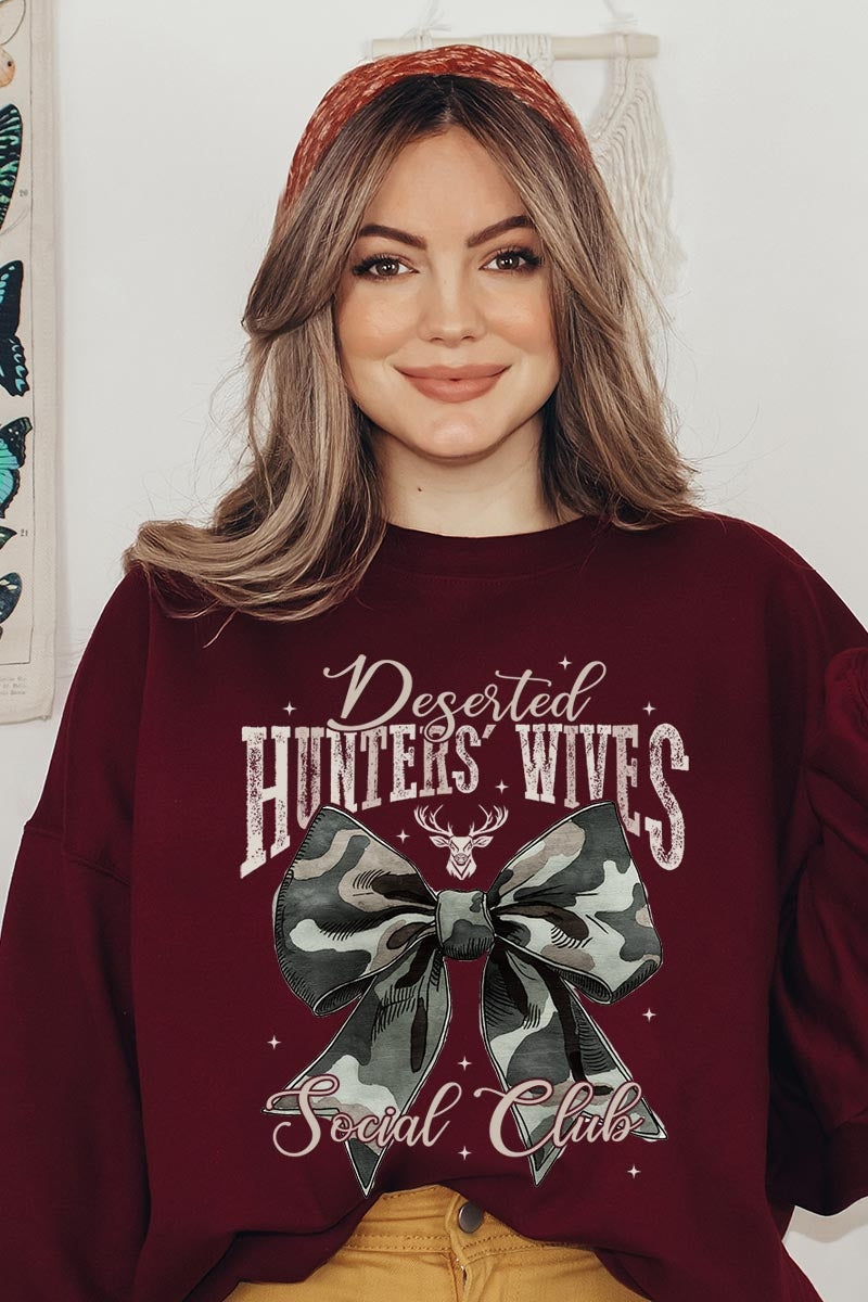 UL180-E3193 Hunters Wives Social Club Graphic Sweatshirt $20