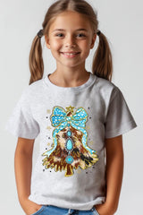 US3001Y-E3184Z Turquoise Christmas Tree Kids Graphic Tee $11