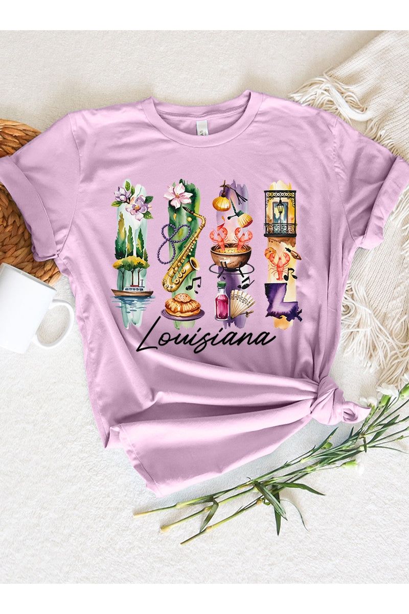 US3001P-E3061LA Louisiana State Brushstroke Graphic Plus Tee $16