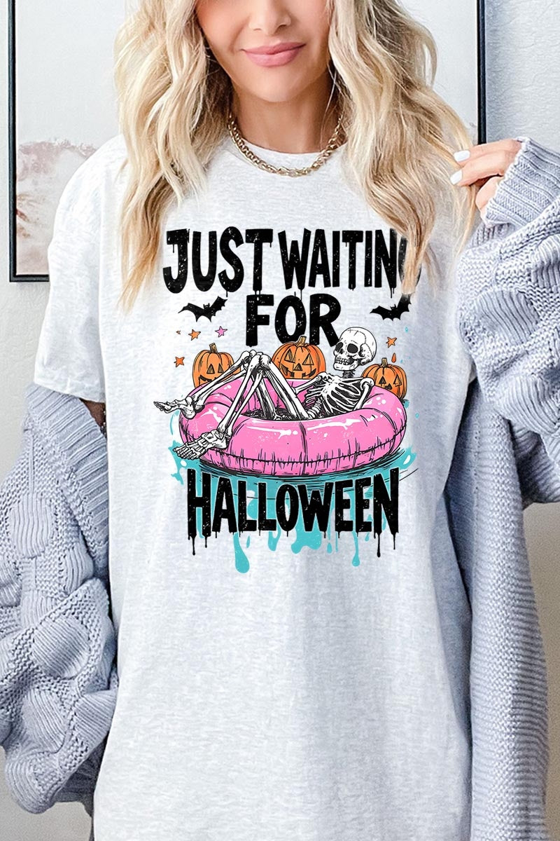 5000P-E3138 Just Waiting For Halloween Plus Heavy Cotton Tee $12.75