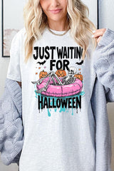 5000P-E3138 Just Waiting For Halloween Plus Heavy Cotton Tee $12.75