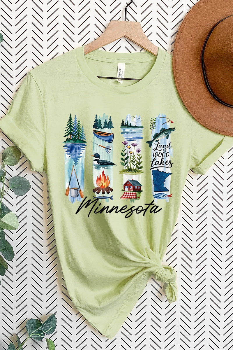 US3001P-E3061MN Minnesota State Brushstroke Graphic Plus Tee $16