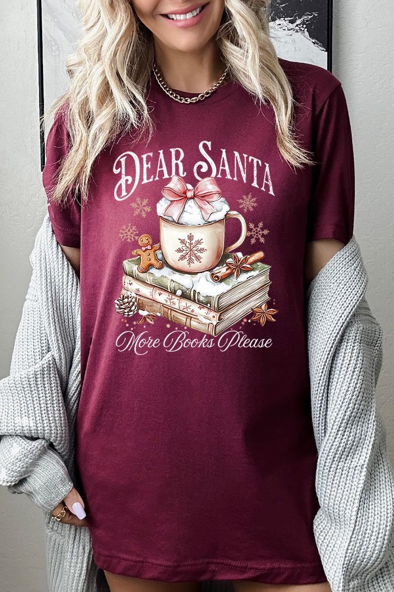 US3001-E3205 Dear Santa Books Graphic Tee $12.5