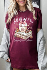 US3001-E3205 Dear Santa Books Graphic Tee $12.5