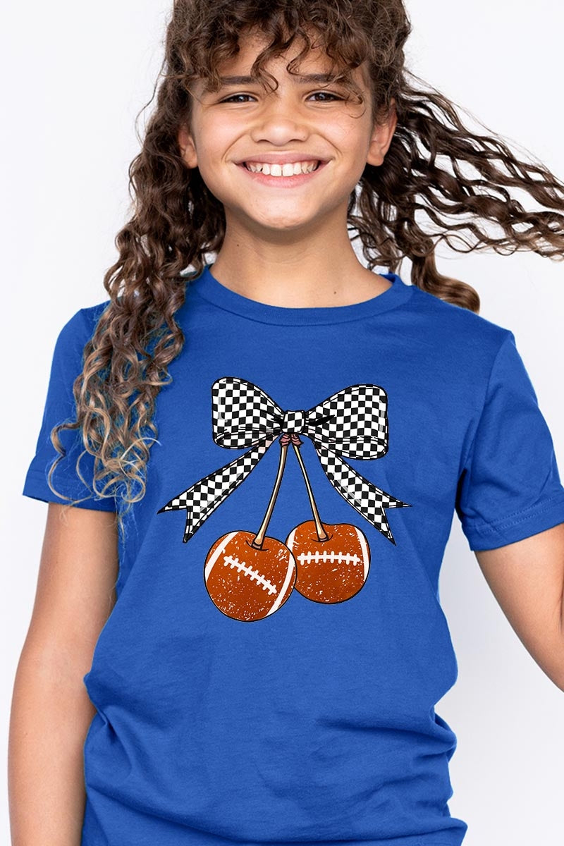 US3001Y-E3055Z Football Cherries Kids Graphic Tee $11